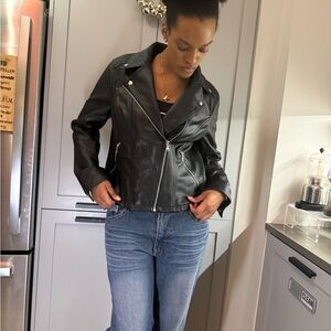 Express Black Leather Biker Jacket for Women